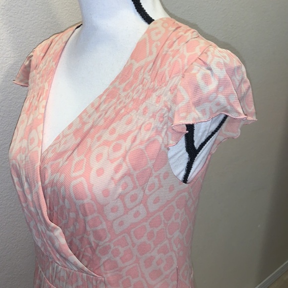 Sangria pink beige nylon midi summer dress - Picture 4 of 8